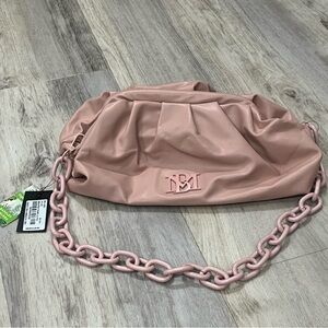 BADGLEY MISCHKA Ruched Convertible Clutch Blush Pink Bag NWT